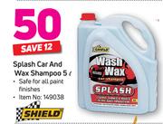 Shield Splash Car And Wax Shampoo 5L