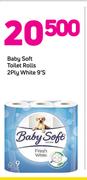 Baby Soft Toilet Rolls 2Ply White 9's
