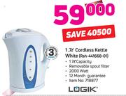 Logik 1.7Ltr Cordless Kettle White RSH-441668-01