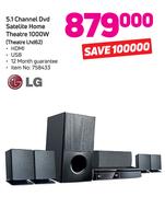 LG 5.1 Channel DVD Satellite Home Theatre 1000W LHD62