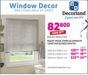 Decorland Ready-Made 25mm Aluminium Venetian Blinds White (600W x 1600H mm)