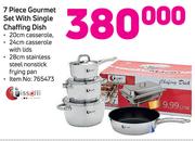 Tissolli 7-Piece Gourmet Set With Single Chaffing Dish