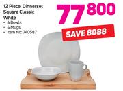 12-Piece Dinnerset Square Classic White
