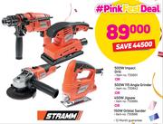 Stramm 500W Impact Drill/400W 115 Angle Grinder/450W Jigsaw/150W Orbital Sander-Each
