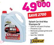 Shield Splash Car And Wax Shampoo-5Ltr