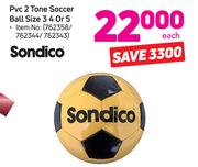 Sondico PVC 2 Tone Soccer Ball Size 3 4 Or 5-Each