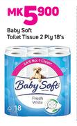 Baby Soft Toilet Tissue 2 Ply-18's
