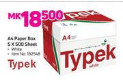 Typek A4 White Paper Box-5 x 500 Sheet