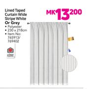 Always Home Lined Taped Curtain Wide Stripe 230x218cm White Or Grey