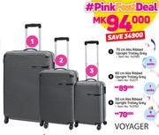 Voyager 60cm Abs Ribbed Upright Trolley Grey 