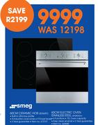 Smeg 60cm Ceramic Hob SE364TD+60cm Electric Oven Stainless Steel SF385XSA