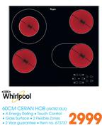 Whirlpool 60cm Ceran Hob AKT8210LX