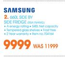 Samsung 660Ltr Side By Side Fridge RSA1NHMG