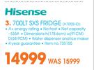 Hisense 700Ltr SXS Fridge With Free Hisense Microwave