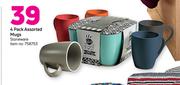 4 Pack Assorted Mugs 