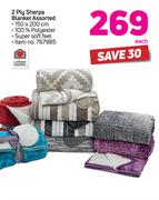 Always Home 2 Ply Sherpa Blanket Assorted-Each