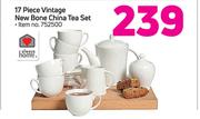Always Home 17 Piece Vintage New Bone China Tea Set