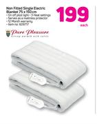 Pure Pleasure Non Fitted Single Electric Blanket-75 x 105cm Each