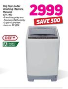Defy 8Kg Top Loader Washing Machine Metallic DTL145