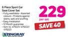 Stingray 6 Piece Sport Car Seat Cover Set-Per Set