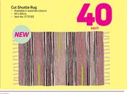 Cut Shuttle Rug 50x80cm In Assorted Colours-Each