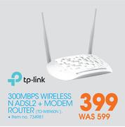  TP-Link 300 Mbps Wireless N ADSL2 + Modem Router TD-W8960N