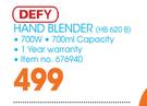 Defy Hand Blender HB 620 B