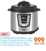 Defy 6Ltr Pressure Cooker PC 600S