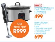Defy Hand Blender HB 620 B + Defy Slow Cooker SC60045-Both For