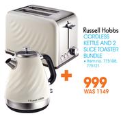 Russell Hobbs Cordless Kettle & 2 Slice Toaster Bundle-Both For