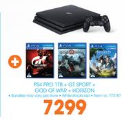 PS4 Pro 1TB + GT Sport + God of War + Horizon
