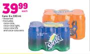 Cans (Excludes Coca-Cola, Coca-Cola Light, Coca-Cola Life and Coca-Cola zero)-6x330ml Each