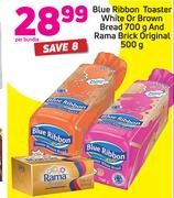 Blue Ribbon Toaster White Or Brown Bread 700g And Rama Brick Original 500g-Per Bundle