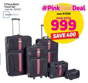 Mainstays 5-Piece Black Travel Set