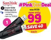 Sandisk Cruzer Glide 16GB USB 3.0-Each