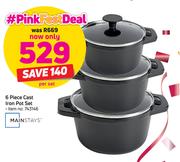 Mainstays 6-Piece Cast Iron Pot Set-Per Set