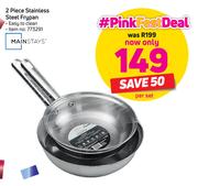 Mainstays 2-Piece Stainless Steel Frypan-Per Set
