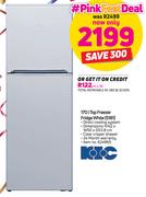 KIC 170Ltr Top Freezer Fridge White