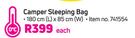 Camp Master Camper Sleeping Bag (180cm x 85cm)-Each