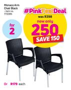 Monaco Arm Chair Black-For 2