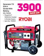 Ryobi Generator 7.5 KVA 4 Stroke With Battery RG-7900K