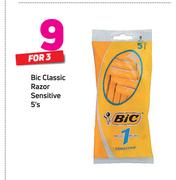BIC Classic Razor Sensitive 5's-For 3