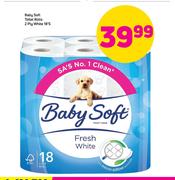Baby Soft Toilet Rolls 2 Ply White-18's