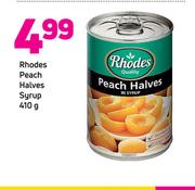 Rhodes Peach Halves Syrup-410g