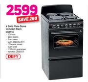 Defy 4 Solid Plate Stove Compact Black DSS514