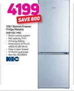 KIC 336L Bottom Freezer Fridge (Metallic) KBF 634 1 ME