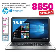 HP 15.6" Intel Core i5 Notebook i5-AY100N1