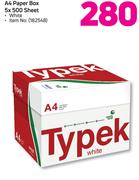 Typek A4 White Paper BOx 5 X 500 Sheet