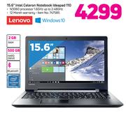 Lenevo 15.6" Intel Celeron Notebook Ideapad 110