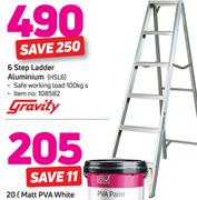 Gravity 6 Step Ladder Aluminium HSL6
